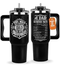 Father Day Gifts For Dad from Daughter Son Kids, Birthday Gifts for Daddy, Present for Dads, Dad Tumbler 40 Oz, Best Father Mug, Cool Coffee Cup Ideas for Papa, Elderly Fathers, Step Daddy, New Papa