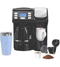 Hamilton Beach FlexBrew Trio 2-Way Coffee Maker, Compatible with K-Cup Pods or Grounds, Combo, Single Serve & Full 12c Pot, Black - Fast Brewing (49902)