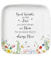 Crisky Jewelry Ring Dish for Women Christian Gifts Trinket Tray Inspirational Friendship Gifts for Friend Birthday Jewelry Tray for Her Sisters Besties Verse: Sweet Friendship –Proverbs 27:9