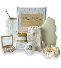 Thank You Gift Baskets For Women, Teacher Appreciation Gifts, Employee Appreciation Gifts For Coworkers Nurses Friends Care Package For Women With Thank You Cards