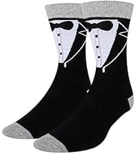 HAPPYPOP Wedding Gifts for Groom - Black Tuxedo Socks for Groom, I Do What She Says Engagement Socks
