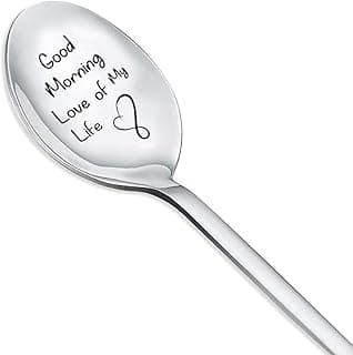 Husband Boyfriend Anniversary Birthday Gifts Wife Girlfriend Good Morning Love of My Life Coffee Tea Ice Cream Spoon for Him Her Valentines Day Gifts for BF GF Teaspoons Tablespoon