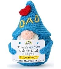 Dad Gifts Fathers Birthday - Handmade Knitted Gnome Funny Gift for Father's Day Birthday Christmas, Cute Gnome for Father Papa Present from Daughter Son, I Love You Gnome Matter What