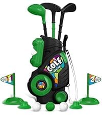 Liberry Toddler Golf Set, Upgraded Kids Golf Cart with Unique Shoulder Strap Design, Indoor and Outdoor Golf Toys for Boys and Girls Aged 1-5 Years Old