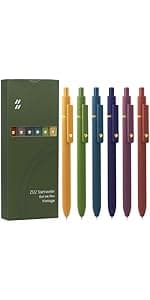 Gel Pens, 5 Pcs 0.5mm Black Ink Pens Fine Point Smooth Writing Pens, High-End Series Pens for Journaling Note Taking, Cute Office School Supplies Gifts for Women Men (Morandi)