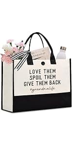 Craftique Dog Mom Tote Bag Gifts for Women, Dog Mom Birthday Gifts for Dogs Lovers, Practical Tote Bag for Shopping Travel Picnic, 17” x 6.7” x 12.5”