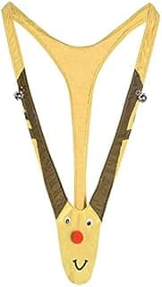 Rukisac Christmas Gag Gift Reindeer Underwear Mankini Men Thong Suits with Bells Pranks for White Elephant Exchange Gifts Valentines Day