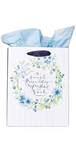 Christian Art Gifts Inspirational Refrigerator Scripture Magnet Set for Women with Bible Verses: Sweet Friendship - Proverbs 27:9 Multicolor Floral Designs, Home & Kitchen Decorations Size 2.8" x 2.8"