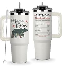 Vivulla68 Best Mom Ever Tumbler With Handle 40oz, Mommy Coffee Mug, Mama Tumblers, Momma Gift Ideas, Funny Birthday Present For Her, Cute Mother Day Gift Tumbler, Mom Cup
