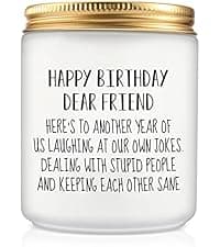 Homsolver Best Friend-Birthday Gifts for Women Men, Funny Friendship Gifts for Woman Candles, Birthday Gift for Friends Sister Bestie BFF Coworker Classmate, Funny Scented Candles