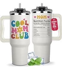 Vivulla68 Best Mom Ever Tumbler With Handle 40oz, Mommy Coffee Mug, Mama Tumblers, Momma Gift Ideas, Funny Birthday Present For Her, Cute Mother Day Gift Tumbler, Mom Cup