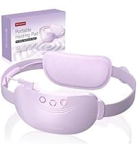 Comfytemp Cordless Heating Pad with Massager for Back Pain Relief, Portable Lower Back Massager Wearable, Birthday Gifts for Dad Mom Men Women Elderly, Rechargeable Period Cramps, 3 Heat Auto-Off, 58"