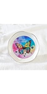 HOME SMILE Ceramic Ring Dish Jewelry Tray for Mom Sister Friends