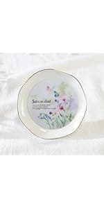 HOME SMILE Ceramic Ring Dish Jewelry Tray for Mom Sister Friends