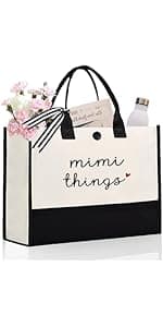 Craftique Dog Mom Tote Bag Gifts for Women, Dog Mom Birthday Gifts for Dogs Lovers, Practical Tote Bag for Shopping Travel Picnic, 17” x 6.7” x 12.5”