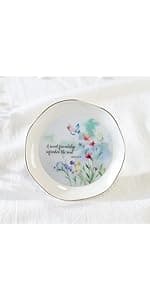 HOME SMILE Ceramic Ring Dish Jewelry Tray for Mom Sister Friends