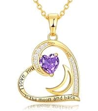 Christmas Gifts for Women 14K Plated Gold Necklace for Women Square Crystal Necklace with Snake Chain Gold Jewelry for Womens Birthday Gifts for Wife Birthstone Necklaces for Wife Jewelry for Girlfriend Gift for Anniversary Wedding Valentines Mother's Day