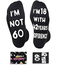 HAPPYPOP Birthday Gifts for Mom Dad - Ideal Socks for Seniors in 50s with Greeting Card