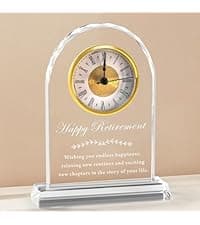 L.Karde Retirement Gift for Women Men Coworker Desk Clock K9 Crystal Keepsakes Retired for Friend Boss for Dad