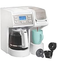 Hamilton Beach FlexBrew Trio 2-Way Coffee Maker, Compatible with K-Cup Pods or Grounds, Combo, Single Serve & Full 12c Pot, Black - Fast Brewing (49902)