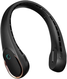 FrSara Neck Fan, Portable Personal Fan Strong Wind, 5200mAh, Air Volume,360° Cooling, No Hair Twisting, Air Volume On 2 Sides, Non-Slip, Quick Charge, Long Use Time, Birthday Gift for Women, Dad, Men