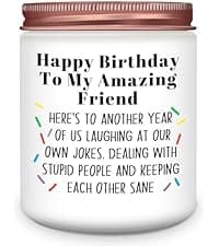 Homsolver Best Friend-Birthday Gifts for Women Men, Funny Friendship Gifts for Woman Candles, Birthday Gift for Friends Sister Bestie BFF Coworker Classmate, Funny Scented Candles
