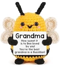 LEJIAJINW Emotional Handmade Bee Gifts for Grandma Christmas Grandmother Gigi Nana Birthday Gift for Women, Funny Mothers Day, Easter Egg Stuffers Tiny Positive Bee for Grammy Granny Valentines