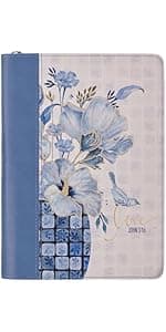 Christian Art Gifts Blue Floral Ceramic Coffee Mug – 14 oz. Microwave and Dishwasher-safe Inspirational Scripture Coffee and Tea Mug for Friends with Bible Verse: A Sweet Friendship – Proverbs 27:9