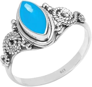 Blue Chalcedony Stone Ring, 925 Sterling Silver Ring Statement Ring For Women - Girls, 5X10mm Natural Marquise Shape Gemstone Ring, Christmas Gifts, Gemstone Ring Size US 10 Handmade Ring