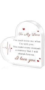 Gifts for Her/Him, Girlfriend Boyfriend Gifts - Engraved Acrylic Plaque 4 x 4 Inches, Anniversary Christmas Valentine's Day Birthday Gifts for Girlfriend Boyfriend Husband Wife