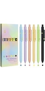 Gel Pens, 5 Pcs 0.5mm Black Ink Pens Fine Point Smooth Writing Pens, High-End Series Pens for Journaling Note Taking, Cute Office School Supplies Gifts for Women Men (Morandi)