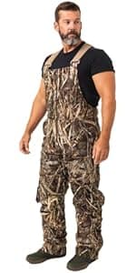 Realtree Men's Camo Hunting Insulated Water Resistant Breathable Midweight Super Warm Bibs Coveralls