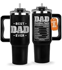 Father Day Gifts For Dad from Daughter Son Kids, Birthday Gifts for Daddy, Present for Dads, Dad Tumbler 40 Oz, Best Father Mug, Cool Coffee Cup Ideas for Papa, Elderly Fathers, Step Daddy, New Papa