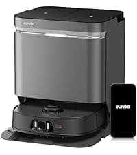 Eureka E20 Evo Plus Robot Vacuum and Mop Combo, 10,000Pa Suction Robot Vacuum Cleaner Bagless Self-Emptying Station, 45-Day Capacity Anti-Hair-Tangling Side Brush Mop Lifting App Control LiDAR Nav