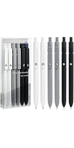 Gel Pens, 5 Pcs 0.5mm Black Ink Pens Fine Point Smooth Writing Pens, High-End Series Pens for Journaling Note Taking, Cute Office School Supplies Gifts for Women Men (Morandi)