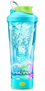 VOLTRX Electric Protein Shaker Bottle - USB Rechargeable Mixer Cup for Shakes and Meal Replacements, BPA-Free Tritan, 24oz