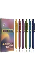 Gel Pens, 5 Pcs 0.5mm Black Ink Pens Fine Point Smooth Writing Pens, High-End Series Pens for Journaling Note Taking, Cute Office School Supplies Gifts for Women Men (Morandi)