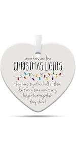 Friendship Gifts for Women, Best Friend, Funny, Work Besties, Sister, Friend Ornaments for Women, Ceramic Christmas Ornaments