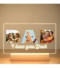 Personalized Anniversary Couple Gifts for Him & Her, Custom Picture Frames with Photo, Personalized Photo Frame with Night Light, Personalized Birthday Gifts for Women & Men