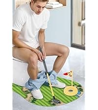 Toilet Golf Game-Practice Mini Golf in Any Restroom/Bathroom - Great Toilet Time - Dad Gifts, Funny Gifts for Dad, Funny White Elephant Gifts, Gag Gifts for Husband, Boyfriend, Men.