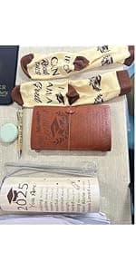 Skylety 4 Pcs to My Wife Gifts Set Leather Journal Stainless Steel Tumbler 20oz Best Wife Pen Socks Anniversary Wedding Christmas Gifts