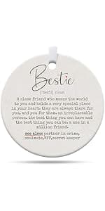 Friendship Gifts for Women, Best Friend, Funny, Work Besties, Sister, Friend Ornaments for Women, Ceramic Christmas Ornaments