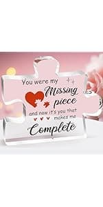 Gifts for Her/Him, Girlfriend Boyfriend Gifts - Engraved Acrylic Plaque 4 x 4 Inches, Anniversary Christmas Valentine's Day Birthday Gifts for Girlfriend Boyfriend Husband Wife