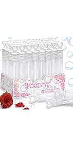 32Pcs Wedding Bubble Wands Bulk(White Heart Top), Mini Bubble Party Favors, Valentine's Day, Anniversary Supplies, Wedding Send Off, Gift Box Decoration, Goody Bag Stuffers Filler for Couple Guest Kid