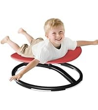 21" L × 19" W Large Size Spinning Chair for Autistic Kids, Toddler Sensory Spinning Chair, Sensory Toys Gifts for Kids with Autism & ADHD, Sit and Spin Training Body Coordination, Azure Rounded Shape