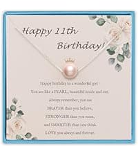 Sereney Birthday Gifts for Girls, Beaded Bracelets as 1 3 4 5 6 7 8 9 10 11 12 13 15 16 Year Old Birthday Gift, Adjustable Stone/Pearl Bracelet as Happy Birthday Gifts for Daughter Granddaughter Niece