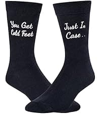HAPPYPOP Wedding Gifts for Groom - Black Tuxedo Socks for Groom, I Do What She Says Engagement Socks