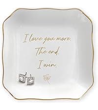 OASSIE Wedding Gifts for Couple 2025 - Mr & Mrs 4"x4" Ceramic Jewelry Dish Tray - Bridal Shower Gifts for Women, Marriage Gift Ideas, Anniversary Engagement Gifts for Couples, Jewelry Holder Dish