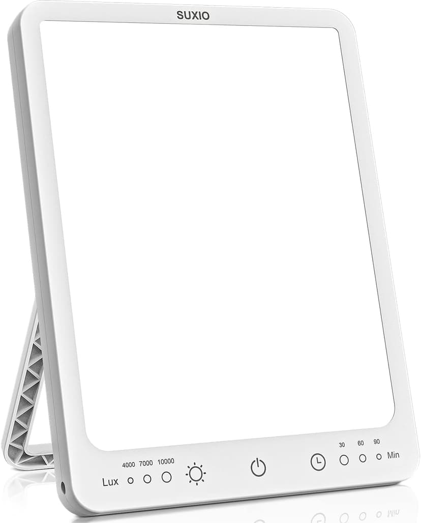 SUXIO Light Therapy Lamp - 10000 Lux Therapy Lights, 3 Timing & Mode Happy Lamp, Touch Control Daylight Lamp with Memory Function, Portable Light Therapy Box for Home/Office Use As Lift Mood