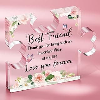 Best Friend Birthday Gifts, Friend Gifts for Long Distance, Friend Birthday Gifts for Women, Acrylic Puzzle Plaque Gifts for Friend on Mothers Day -2.8 * 3.3in